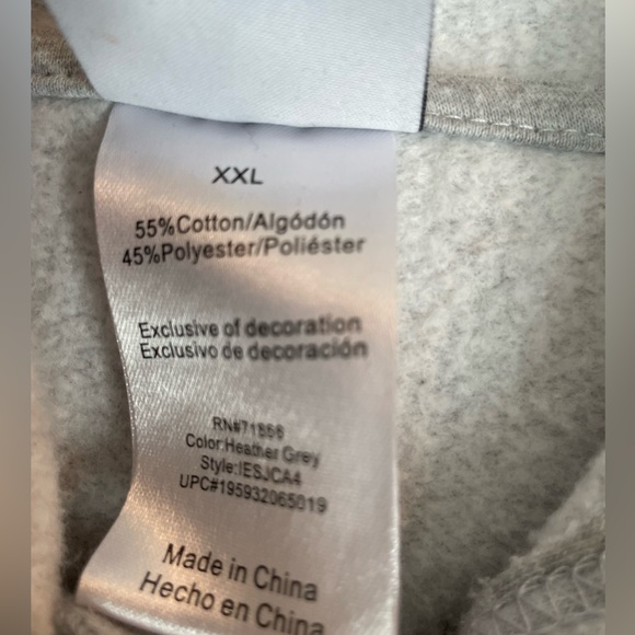 Disney Minnie Mouse Floral Embroidery Fleece Sweatshirt Hoodie Gray/Multicolor - Picture 6 of 10